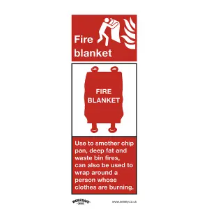 Sealey Safe Conditions Safety Sign Fire Blanket Self-Adhesive Vinyl SS53V1