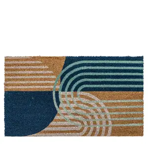 Navy Arch Coir Doormat 400X700mm