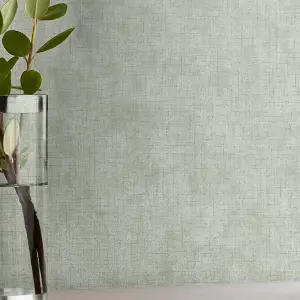 Laura Ashley Plains Sage Leaf Smooth Wallpaper