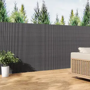 120cm W x 300cm L Sun-blocked Privacy Fence Screen Panels Dark Grey