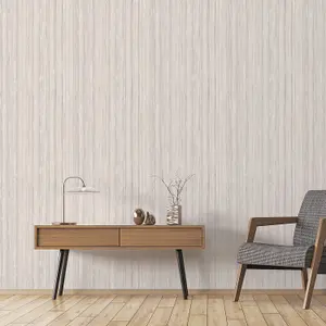 Galerie Special FX Silver Beige Blue Glitter Stripe Embossed Wallpaper