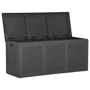 Berkfield Garden Storage Box 270L Black PP Rattan