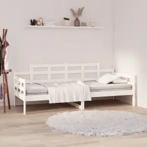 Berkfield Day Bed White Solid Wood Pine 90x200 cm