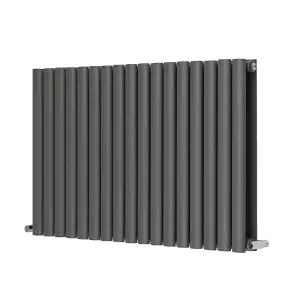 Right Radiators 600x1003mm Horizontal Double Oval Column Designer Radiator Anthracite