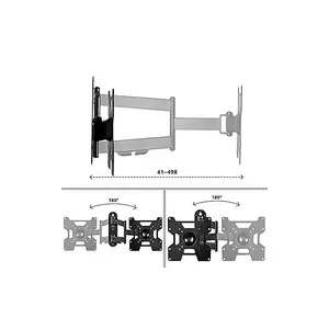 Duronic TVB1135 Full Range TV Bracket, Swivel and Tilt Wall Mount with VESA 600x400 for Flat Screen Television 23-37"