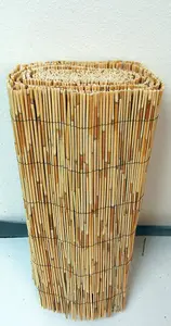 Natural Reed Fence Screening 1m x 4m Wooden Fencing for Sun Wind Protection Privacy Outdoor Garden Patio Balcony Backyard