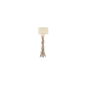 Luminosa Driftwood 1 Light Floor Lamp Brown, Beige with Shade, E27