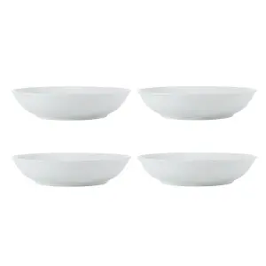 Mikasa Chalk Porcelain Pasta Bowls, Set of 4, 23cm, White