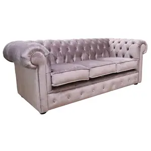 Chesterfield Original Thomas 3 Seater Sofa Settee Tuscany Lavender In Classic Style