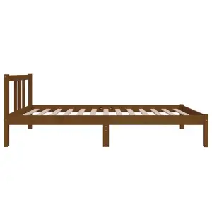 Berkfield Bed Frame Honey Brown Solid Wood 75x190 cm Small Single