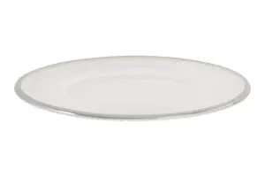 Maison by Premier Ida 21cm Embossed White Glass Side Plate