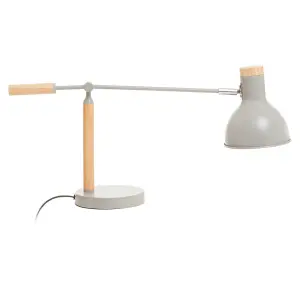 Interiors by Premier Matte Grey Table Lamp, Easy to Assemble Bedside Table Light, Eco-friendly Lamp for Table Living Room