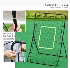 HOMCOM Rebounder Net Playback Soccer Football Game Spot Target Ball Rebounders Training Equipment Play Teaching | Aosom UK