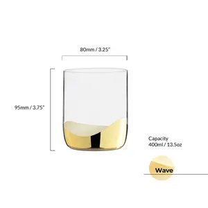 Wave DOF Tumblers (Set of 2) Gold/Clear