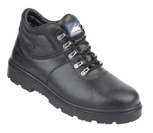 Durable Himalayan S3 Black Leather Safety Chukka Boots with Steel Toe and Midsole