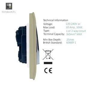 Trendiswitch Gold 1 Gang 2 Way 10 Amp Switch