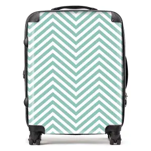 Geometric Chevron Pattern Suitcase - Large