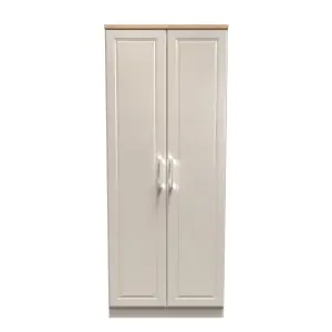 Kent Ready assembled Traditional Matt beige oak effect Large Double Wardrobe (H)1825mm (W)740mm (D)530mm