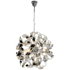 GoodHome Caladane Chrome effect 4 Lamp Pendant ceiling light, (Dia)500mm