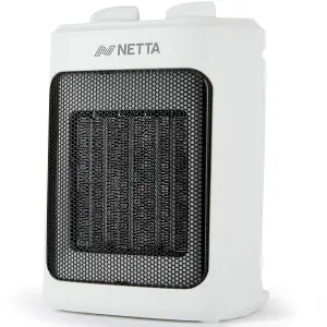 NETTA 2000W Ceramic Fan Heater 3 Heat Settings Overheat Protection - White