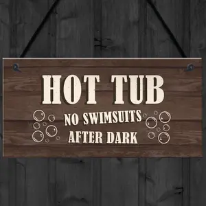 Red Ocean Novelty Hot Tub Sign Funny Hot Tub Accessories Garden Signs And Plaques