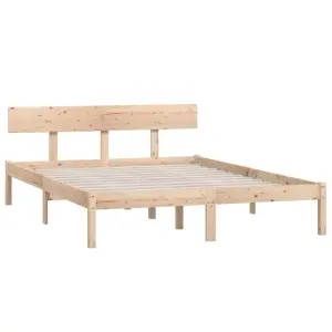 Berkfield Bed Frame Solid Wood Pine 135x190 cm Double