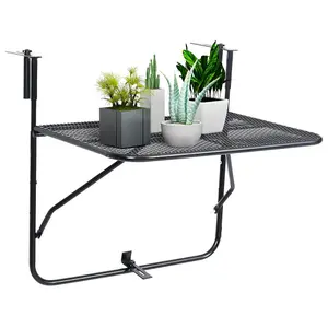 Berkfield Balcony Table Black 60x40 cm Steel