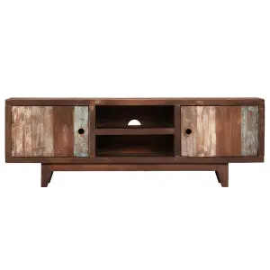 Berkfield TV Cabinet Solid Acacia Wood Vintage 118x30x40 cm