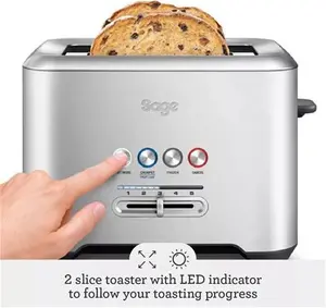 Sage A Bit More 2-Slice Toaster, Brushed Metal