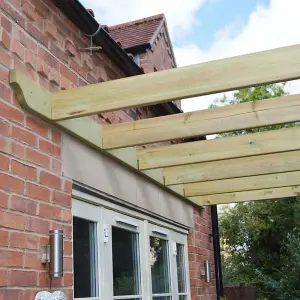 Wall Mounted Premium Pergola - Wood - L300 x W300 x H270 cm - Light Green