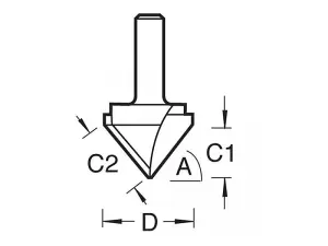 Trend 11/3 x 1/2 TCT V-Groove Cutter 45 Degree 9.2 x 19.1mm