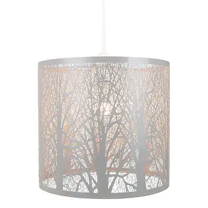 Unique and Beautiful Soft Grey Metal Forest Design Ceiling Pendant Shade