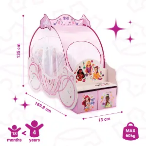 Disney Princess Carriage Toddler Bed: Sturdy Engineered Wood Construction, Fits 140cm x 70cm Mattress (Mattress not included)