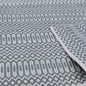 Teal Outdoor Rug, Geometric Stain-Resistant Rug For Patio Balcony Garden, 2mm Modern Outdoor Area Rug-160cm X 230cm