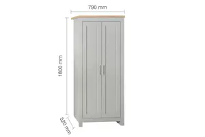 Birlea Highgate 2 Door Wardrobe Grey & Oak