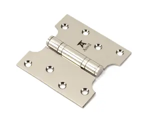 From The Anvil Polished Nickel 4 Inch x 2 Inch x 4 Inch  Parliament Hinge (pair) ss