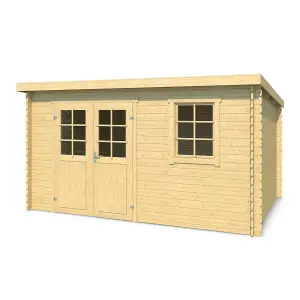 Lasita Osland Amira 230 Pent Log Cabin - 3.8m x 2.3m - 28mm Summer House