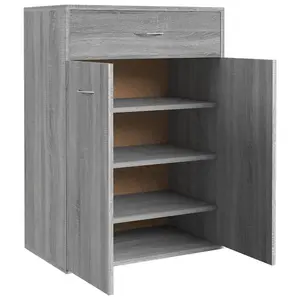 Berkfield Shoe Cabinet Grey Sonoma 60x35x84 cm Engineered Wood