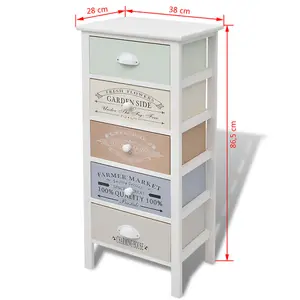 Berkfield French Storage Cabinet 5 Drawers Wood