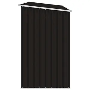 Peace Garden Firewood Shed 245x98x159 cm Galvanised Steel Black