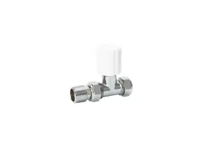 Straight Thermostatic Radiator valve & lockshield(White) Buy 1 set get 2 sets