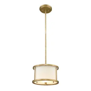 Elstead Lemuria 1 Light Round Ceiling Mini Duo-Mount Pendant Gold, E27