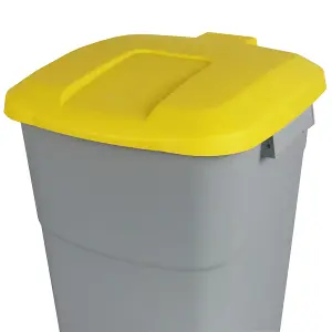 Pedal Operated Recycling Bin - 50 Litre - Yellow Lid