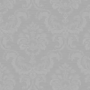 Galerie Simply Silks 4 Metallic Silver Feathered Damask Embossed Wallpaper