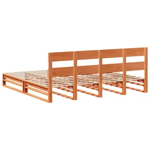 Berkfield Bed Frame without Mattress Wax Brown 200x200 cm Solid Wood Pine