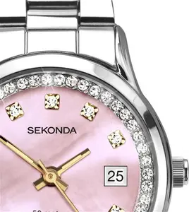 Sekonda Catherine Ladies' Crystal Pink Mother Of Pearl Silver Watch