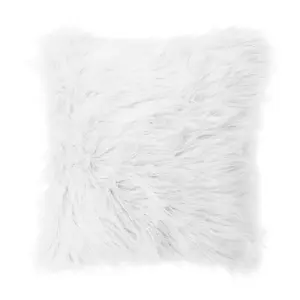 White Square Fluffy Faux Fur Throw Pillow Case Cushion Cover 45cm x 45cm