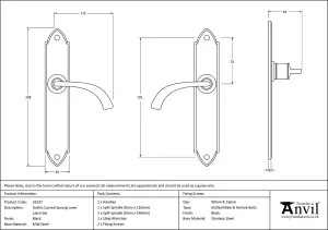 From The Anvil Black Gothic Curved Sprung Lever Latch Set