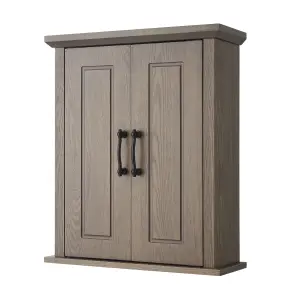 Teamson Home Wall Mounted Bathroom Medicine Cabinet with 2 Doors, Bathroom Storage, Salt Oak