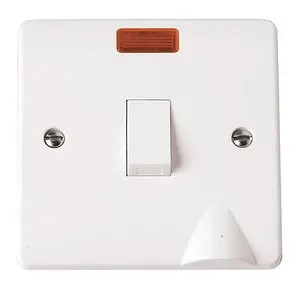 Click Scolmore Mode Flex Outlet Plate Switch With Neon 20A 1 Gang White - CMA023